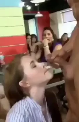 Public Salon Facial Cum Blast on Slutty Redhead!