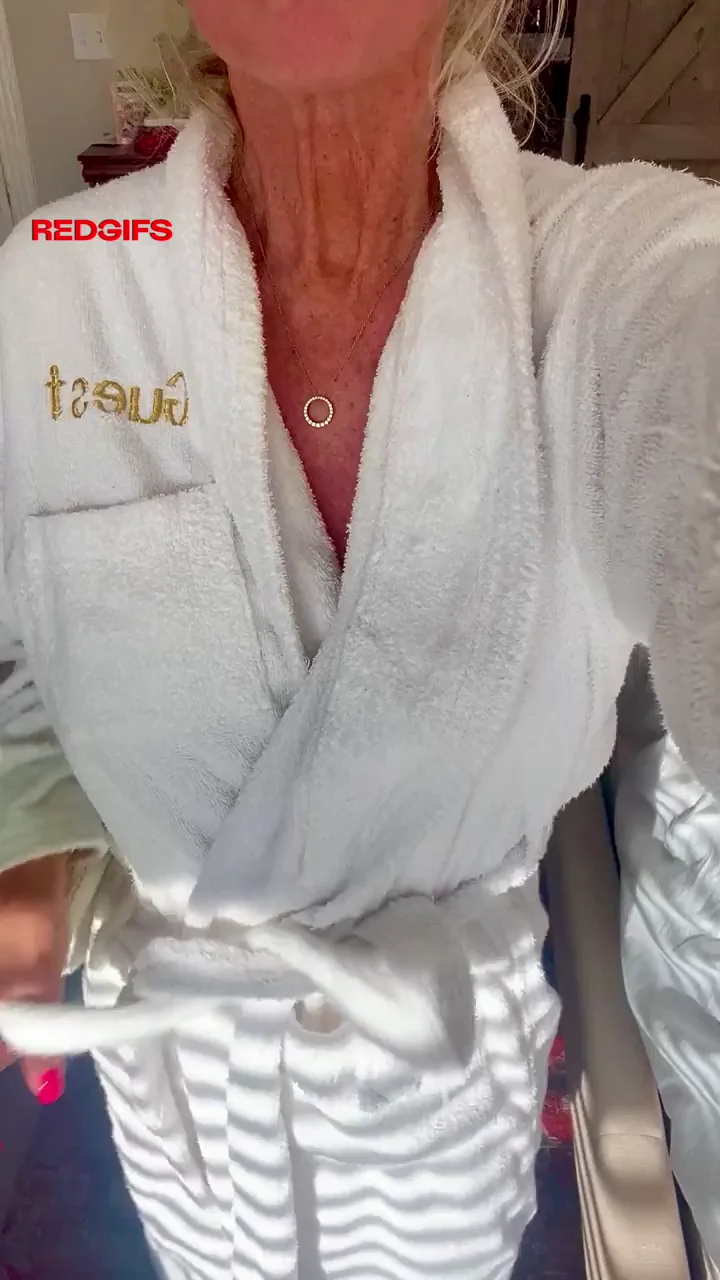 Nawty MILF's Robe Flops Open, Massive Tits Out! 🔥🍈🍈
