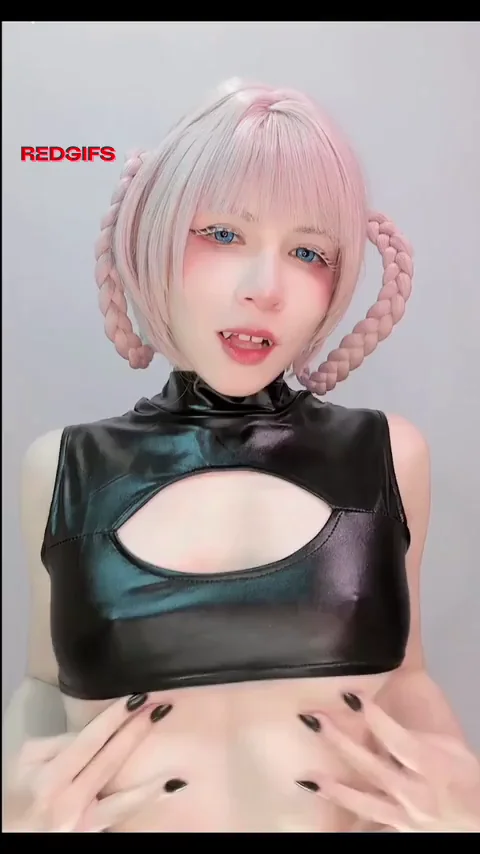 Nazuna Cosplay Tease: Petite Vampire Slut Sticks Out Tongue & Grabs Tits 😈💦