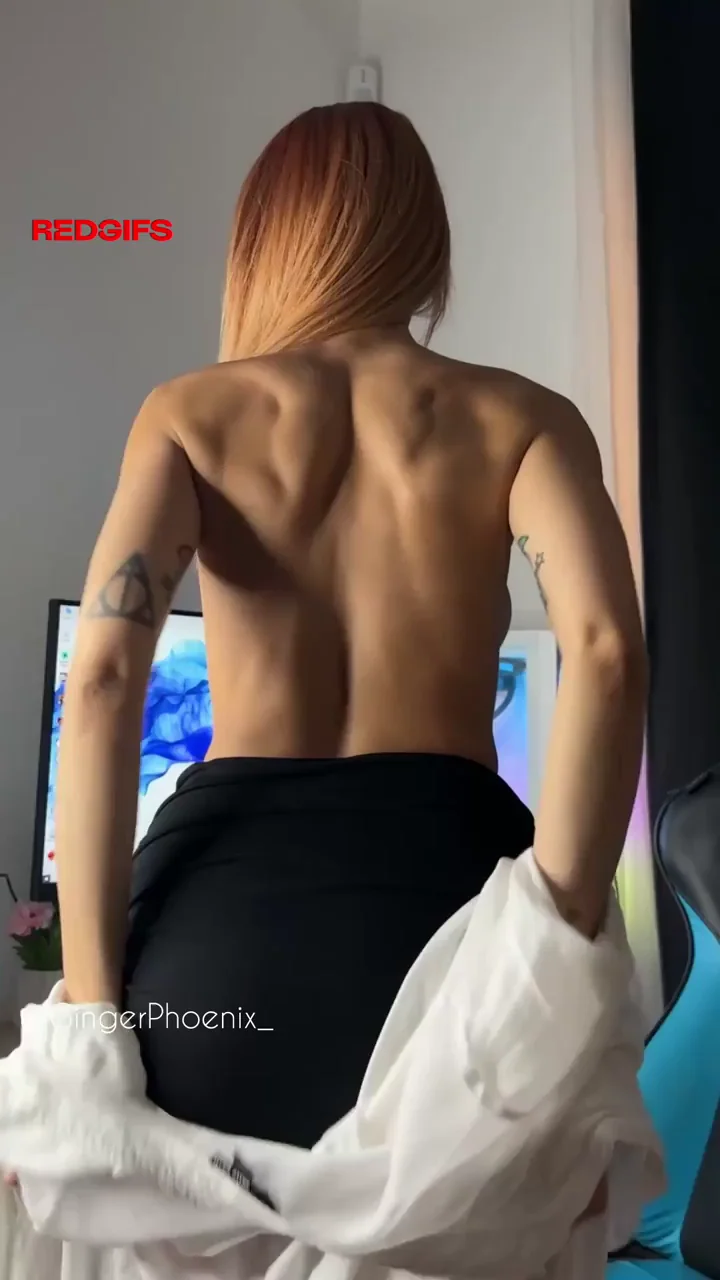 A naughty girl at work