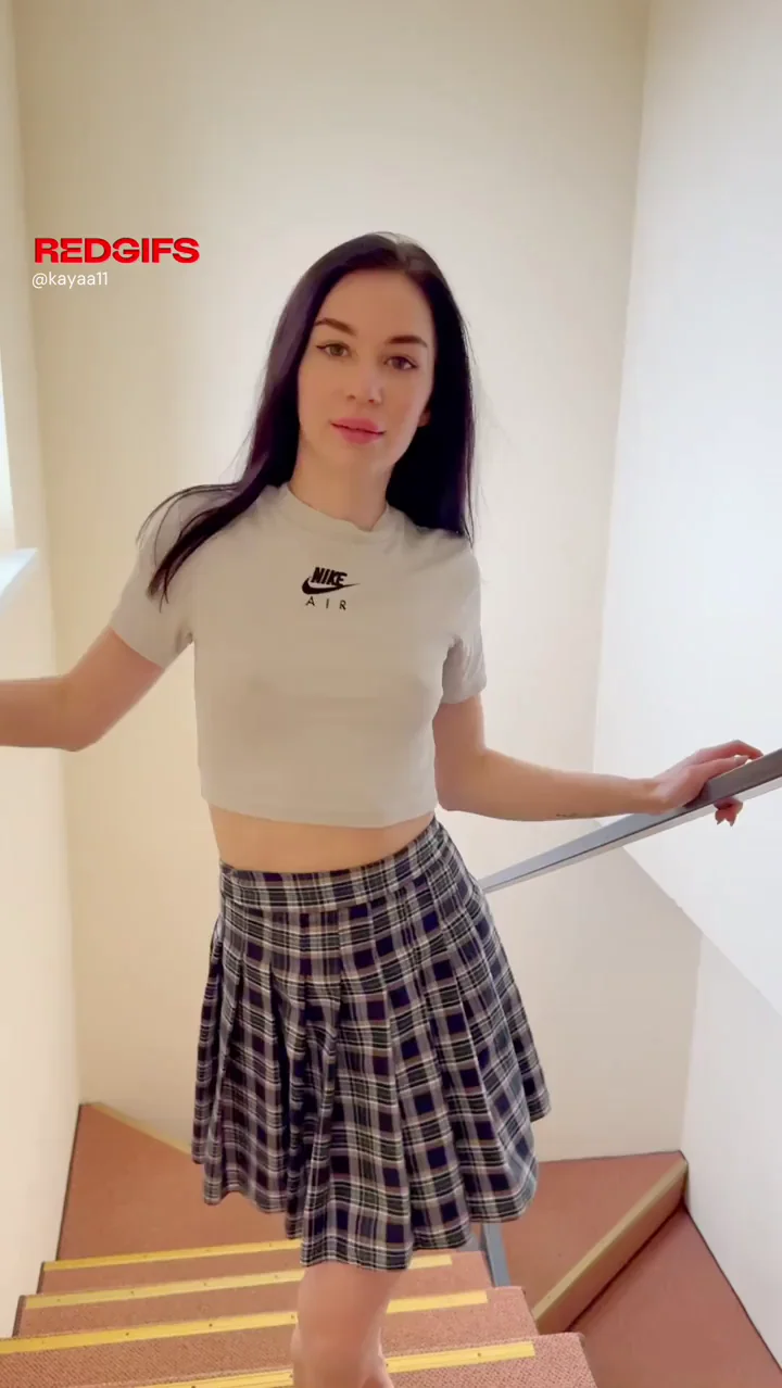 Hot Schoolgirl Teases Face-Sitting Pussy Lick on Stairs