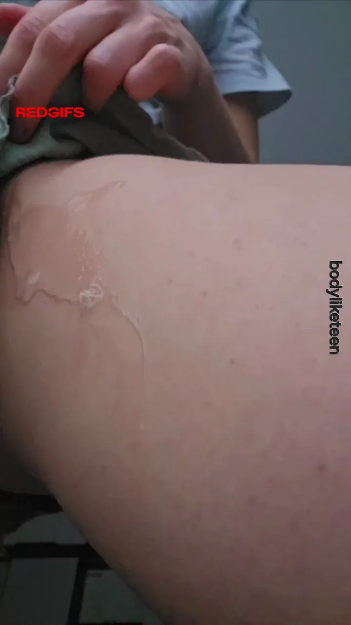 Its dripping on my thighs.. I hope I am not too wet and you brave enough to lick my pussy
