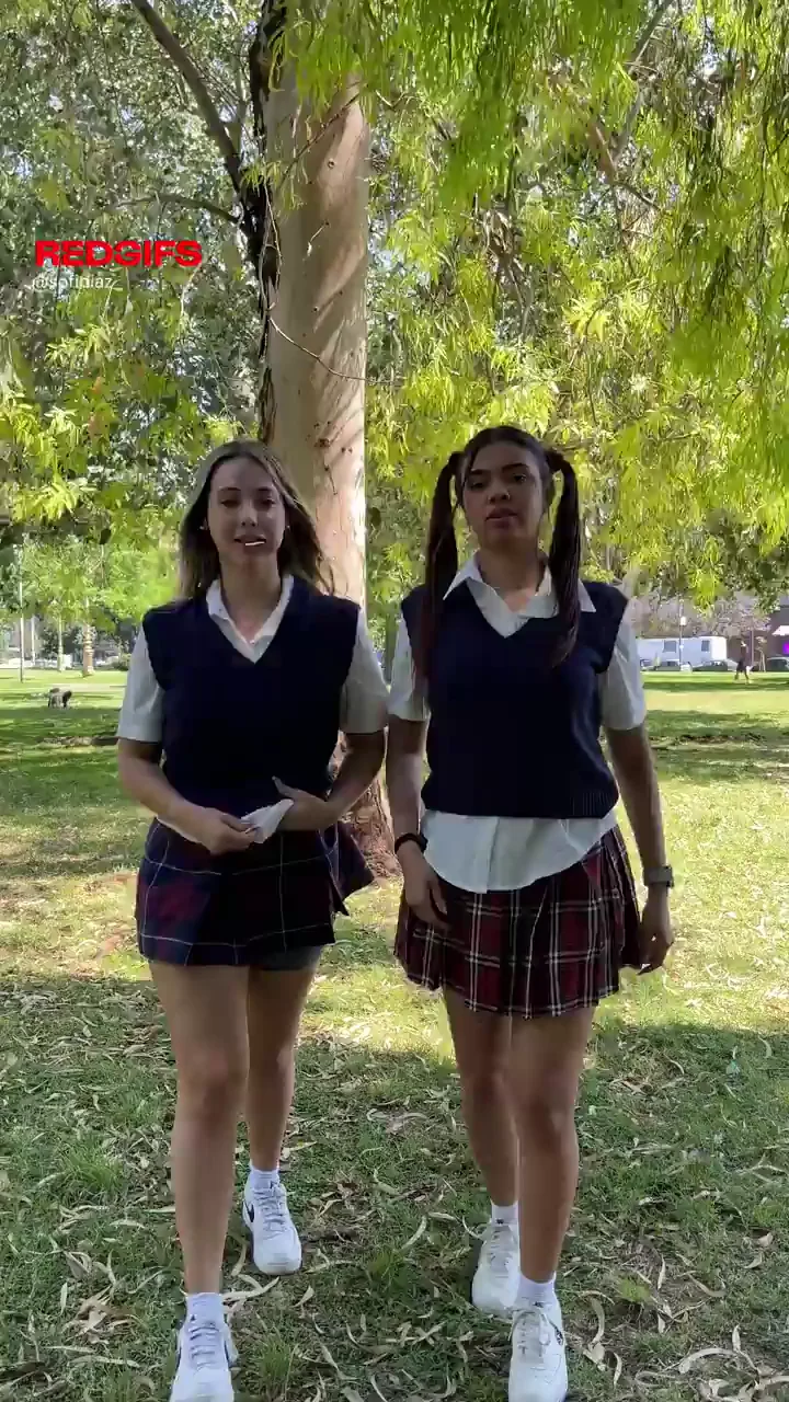 Caught teasing with our skirt… someone watching