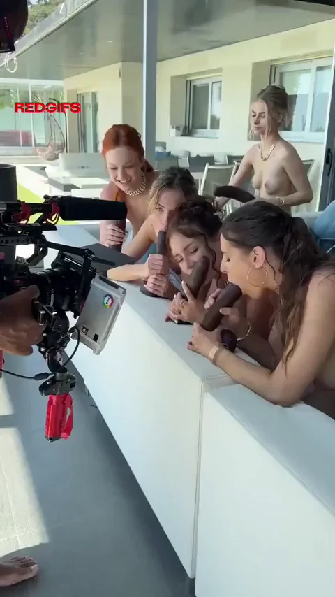 Blowjob Academy: Slutty Coeds Train on Massive BBC Dildos