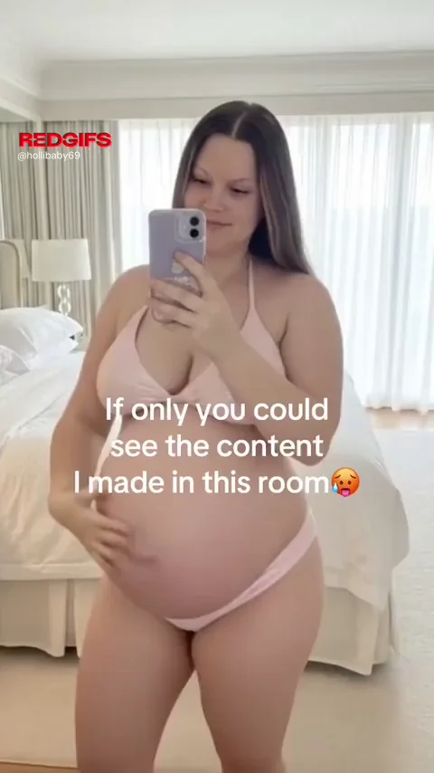 Preggo BBW Tease in Pink Thong 😏👅💦