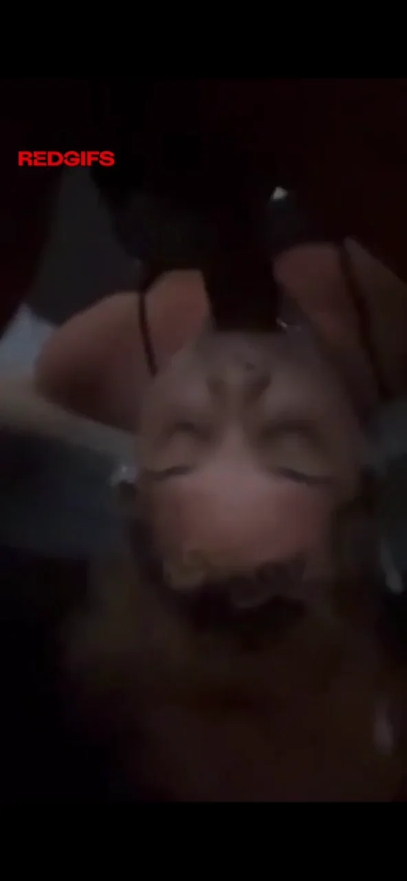 Using her throat as a pussy