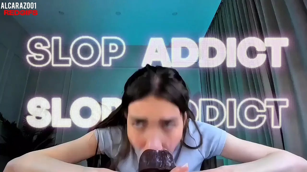 Sloppy Addict Devil Daughter Deepthroats Huge Black Dildo 💦😈