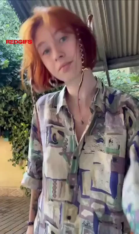 Fiery Redhead Egirl: Dressed Tease to Naked Reveal