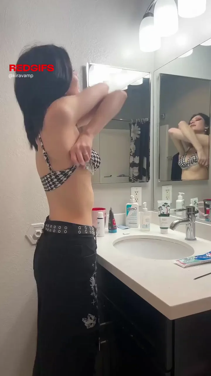 POV: You are spying on a goth girl's evening routine