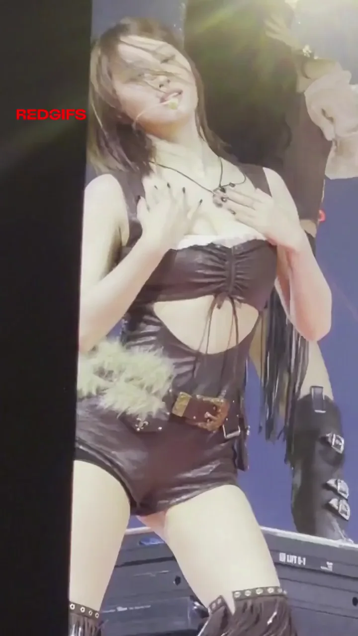 TWICE Momo's Leather-Clad Tit Tease on Stage