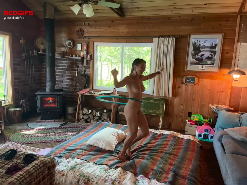 Just a little petite babe going wild with my hula hoop!
