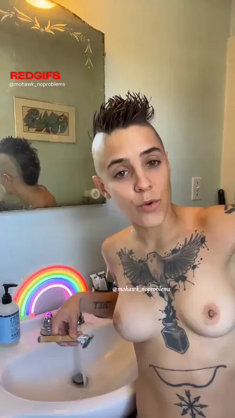 Some folks were curious about how I shave the back. Mirrors, and good music, are essential.