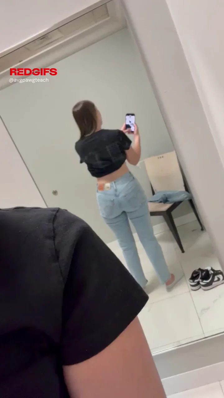 Mrs. A’s Tight Jeans Try-On Tease in Changing Room 😈🍑