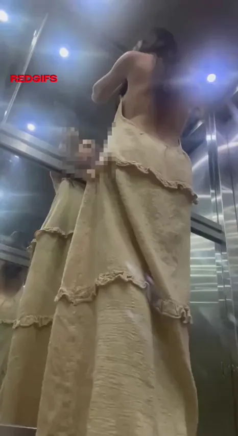 My dress fell into my elevator, it wasn't totally planned