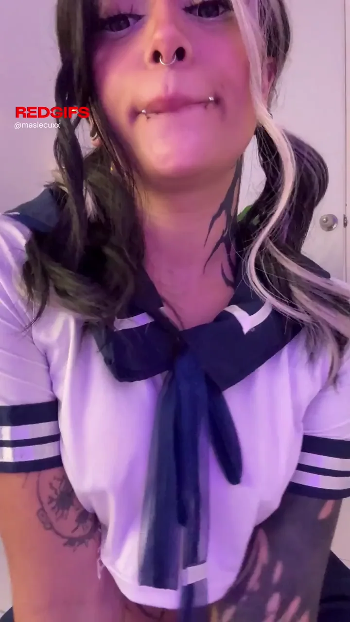 Petite Natural Titties Tease: Alt Schoolgirl Shows Off Her Perky A-Cups