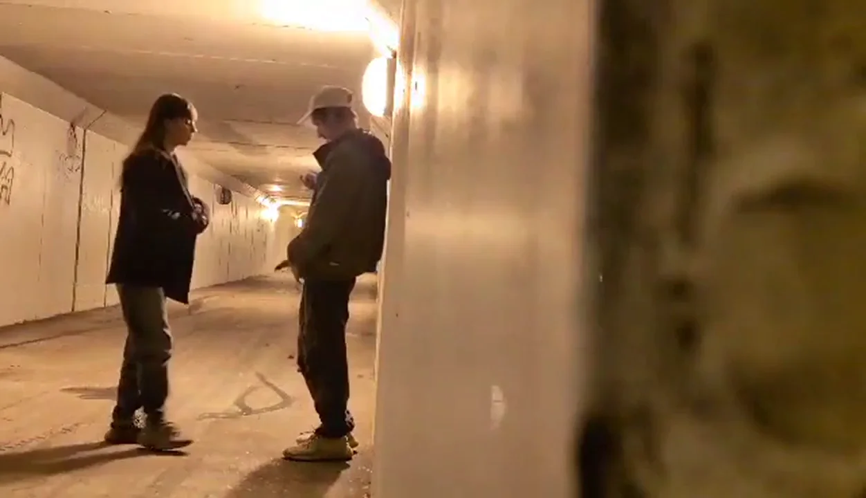 Alleyway Slut Drops to Knees for Thick Cock Worship