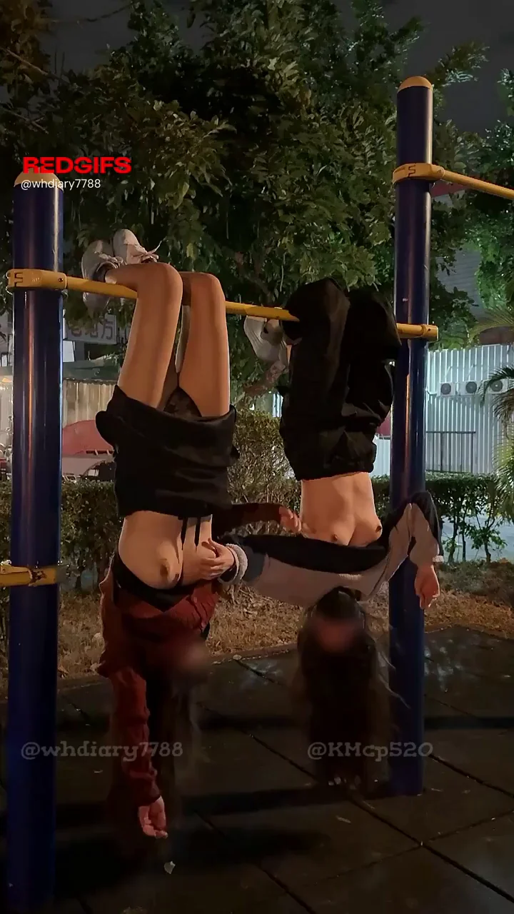 Upside Down Tit Flash + Groping Each Other on the Bar😋