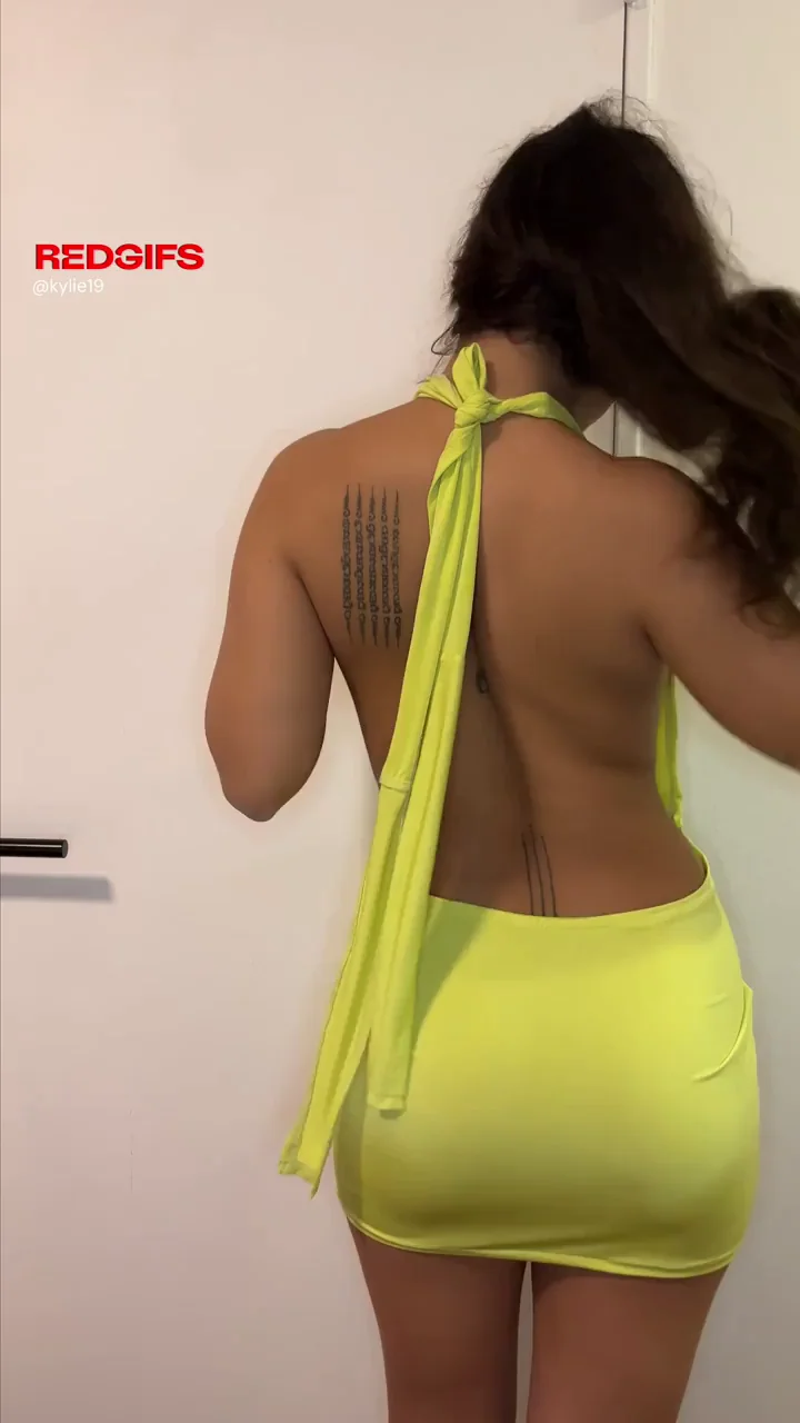 OMG 😍 Obsessed with My Slutty Yellow Dress That Barely Holds My Massive Tits 🍋💦