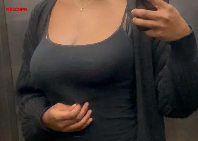 showing my boobs off in the lift