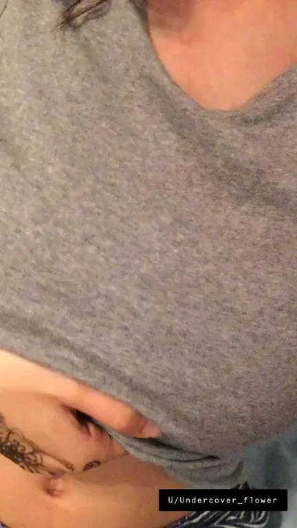 Grey Top Titty Tease