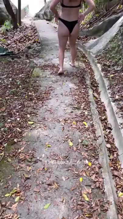 Preggo Jungle Slut Teases Her Fat Belly & Thick Ass in Tiny Bikini 🔥🍑🤰