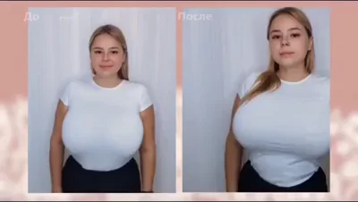 Busty Blonde's Tits Bursting Outta Tiny White Tee
