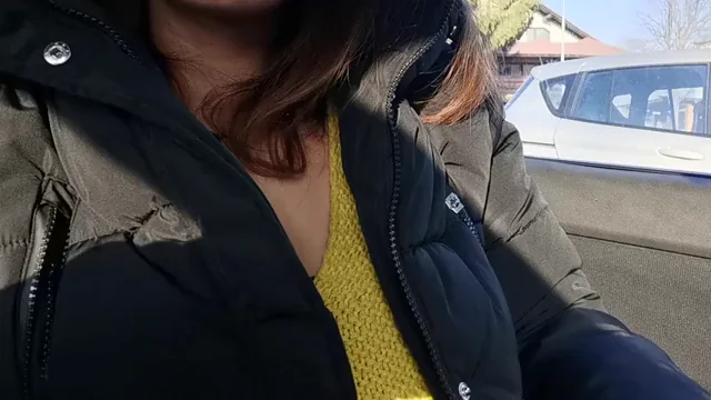 🔥 Freezing Parking Lot Titty Flash - Don't Forget This Slutty Tease ❄️🍒