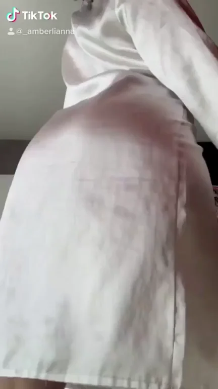 TikTok Slut's Silky Robe Booty Jiggle Tease
