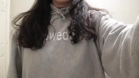 🔥 Surprise Titty Drop in Grey Hoodie Heh 😈🍈🍈