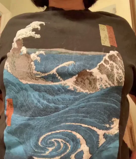 Epic Titty Drop from Wave-Print Shirt