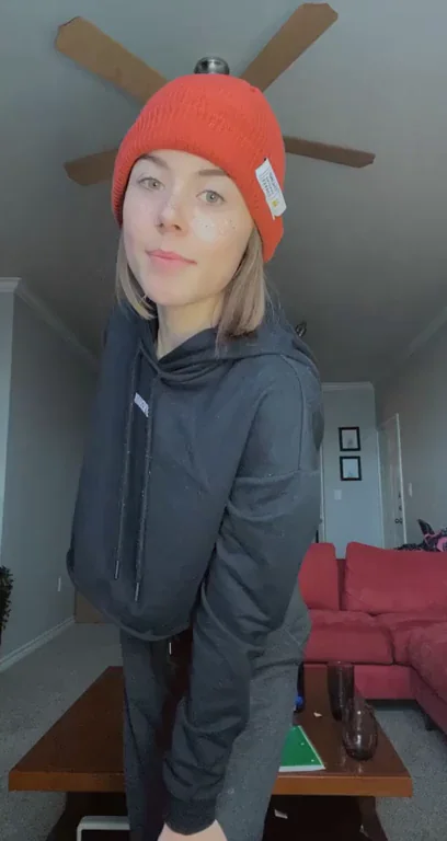 🔥 Hottest TikTok Tease: Stripping Naked in Red Beanie & Lingerie 😈