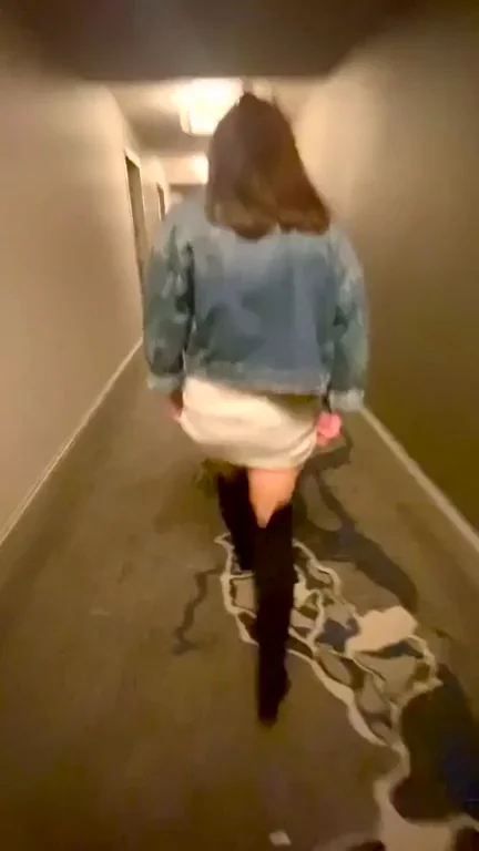 Hotel Hallway Tease: Lifting Skirt for Naughty Flash 😈👗