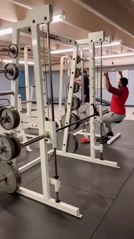 Close call at the gym [GIF]
