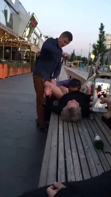 Wasted girl gets her pussy eaten in public