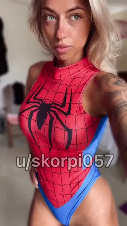 Where's Uncle Ben? 😏🔥 Blonde Spidey Slut Teases Her Juicy Ass & Tits 💦🕷️