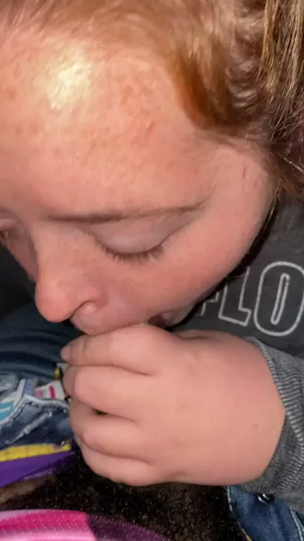 Redhead Slut Gags Spit on Massive BBC Craving Big Tit Chick to Join
