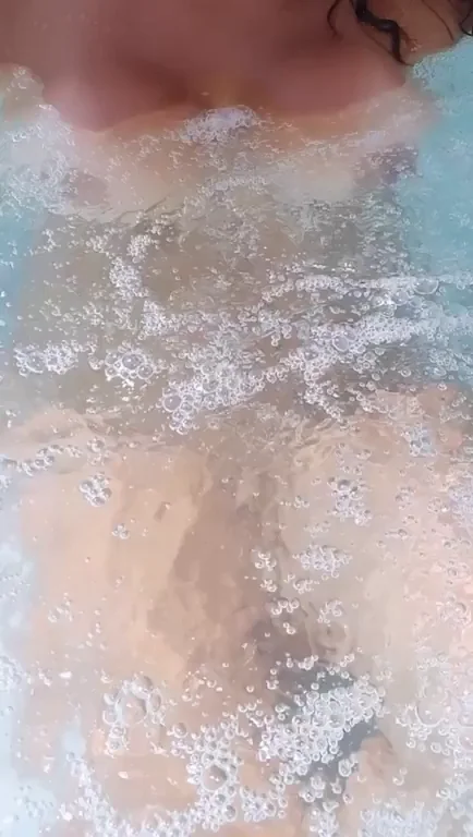 Jacuzzi Bubble Titties Tease: Dive In?