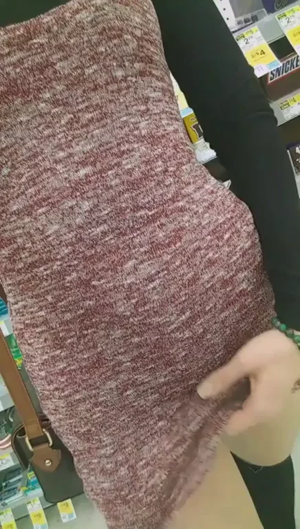 Checkout Line Slut Fingers Her Dripping Pussy While You Wait [Public GIF]