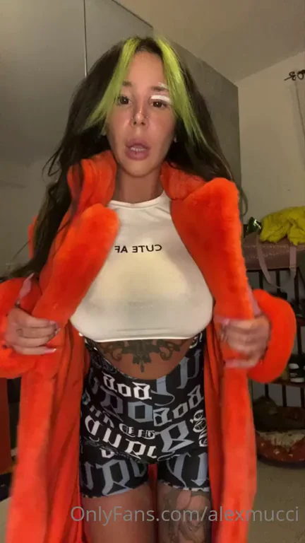 🔥 Tattooed Slut Teases Massive Tits in Open Fur Coat! Free OF Leak? 💦