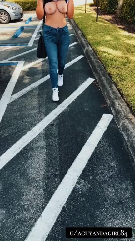 [GIF] First time flashing in public and got caught by two guys. I think I definitely won’t stop doing this!