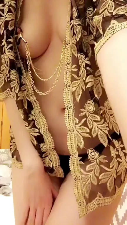 Posing around in my golden drapes