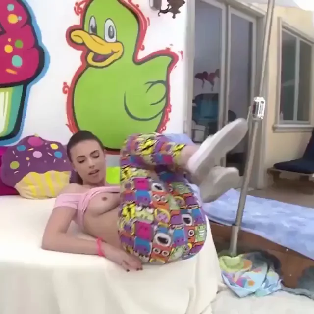 Playroom Cutie Brunette's Ass Pounded Raw in Psychedelic Paradise
