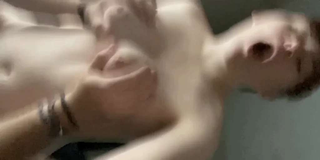 Blonde Bombshell's Boobs Bounce Wild During Savage Face-Fuck