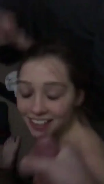 Perfect Cumshot Blast on Her Smiling Face