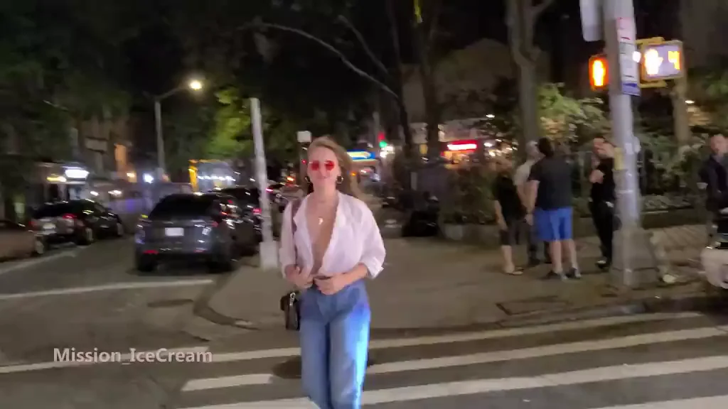 Looks Both Ways Before Flashing Tits at Crosswalk 😏🍈🍈 (OC)