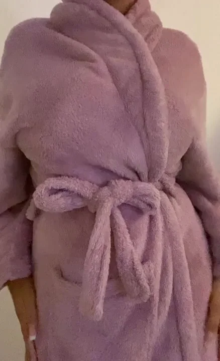Shy Amateur's First Tittiedrop 😘💦 Fluffy Robe Tease Gone Wild