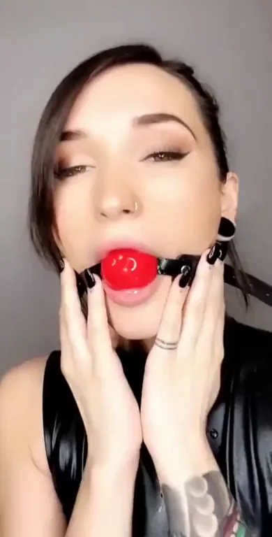 Ballgagged spit drooling