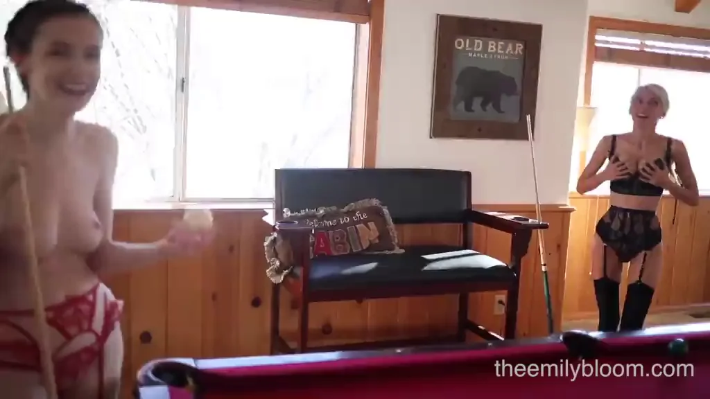 Emily Bloom's Slutty Cabin Tease: Frantic Curves & Pool Table Play