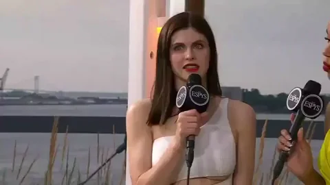 Alexandra Daddario's Massive Tits Tease in Sheer Top 😍🍈🍈