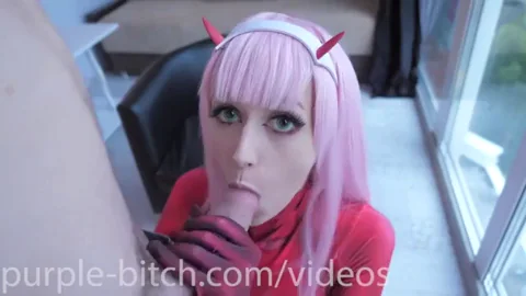 Zero Two Cosplayer Sucks Cock